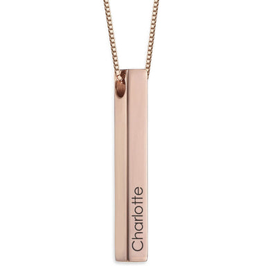 Personalized Vertical 3D Bar Necklace ©