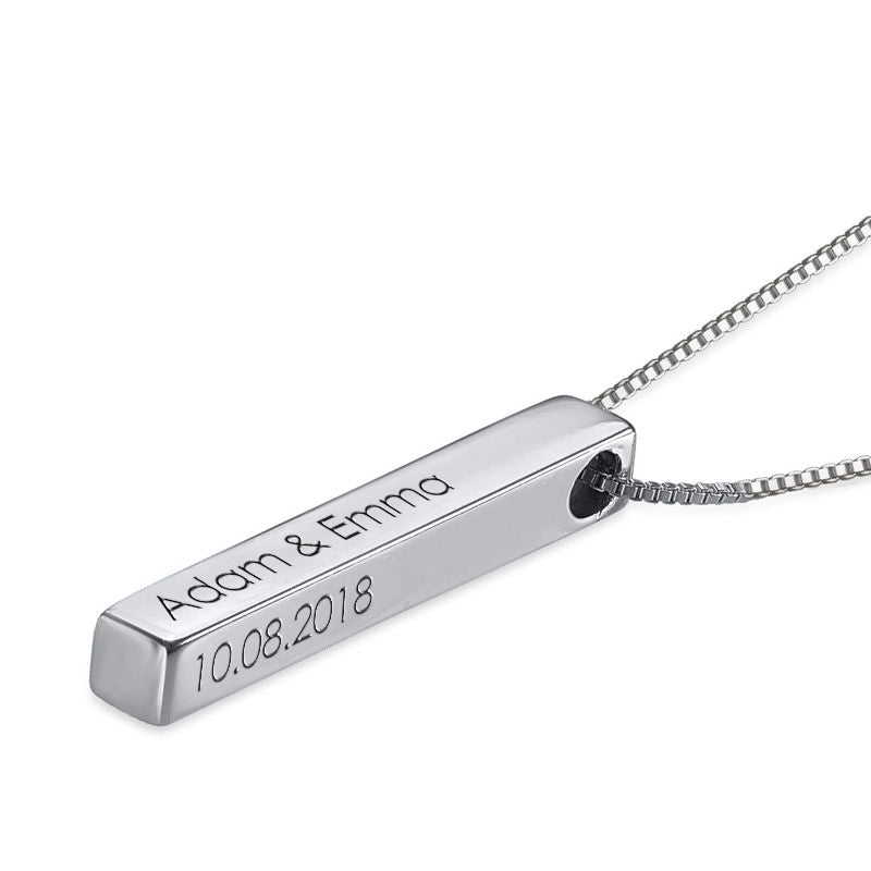 Personalized Vertical 3D Bar Necklace ©