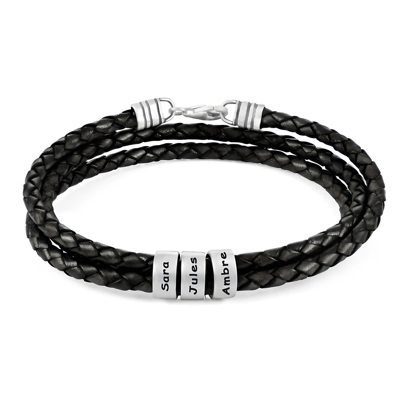 Bracelet Le Protecteur, Cuir Noir