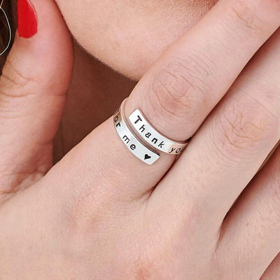 Bague personnalisée Spirale Argent porté 