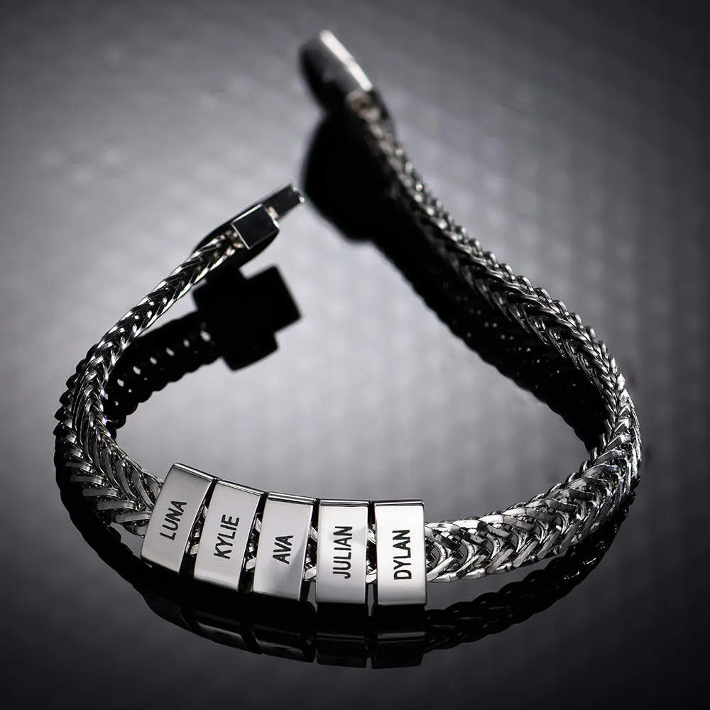 Bracelet Homme Personnalisé Perle Argent 2