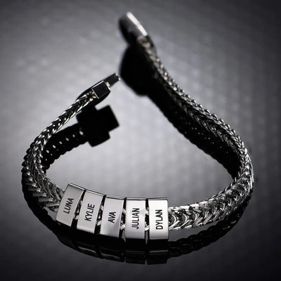 Bracelet Homme Personnalisé Perle Argent 2
