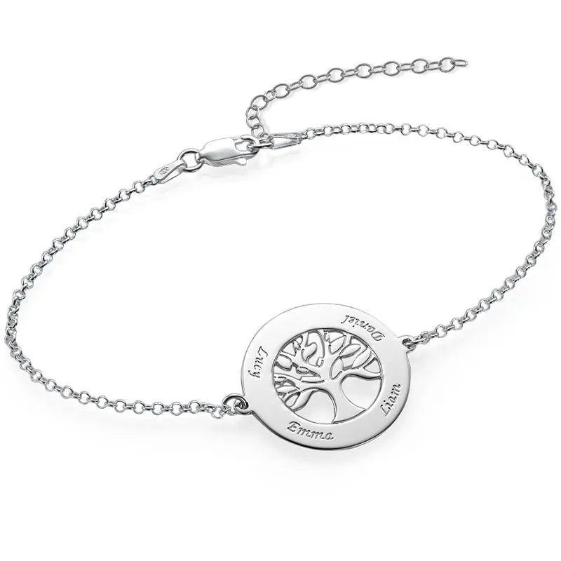 Bracelet arbre de vie personnalisé en argent