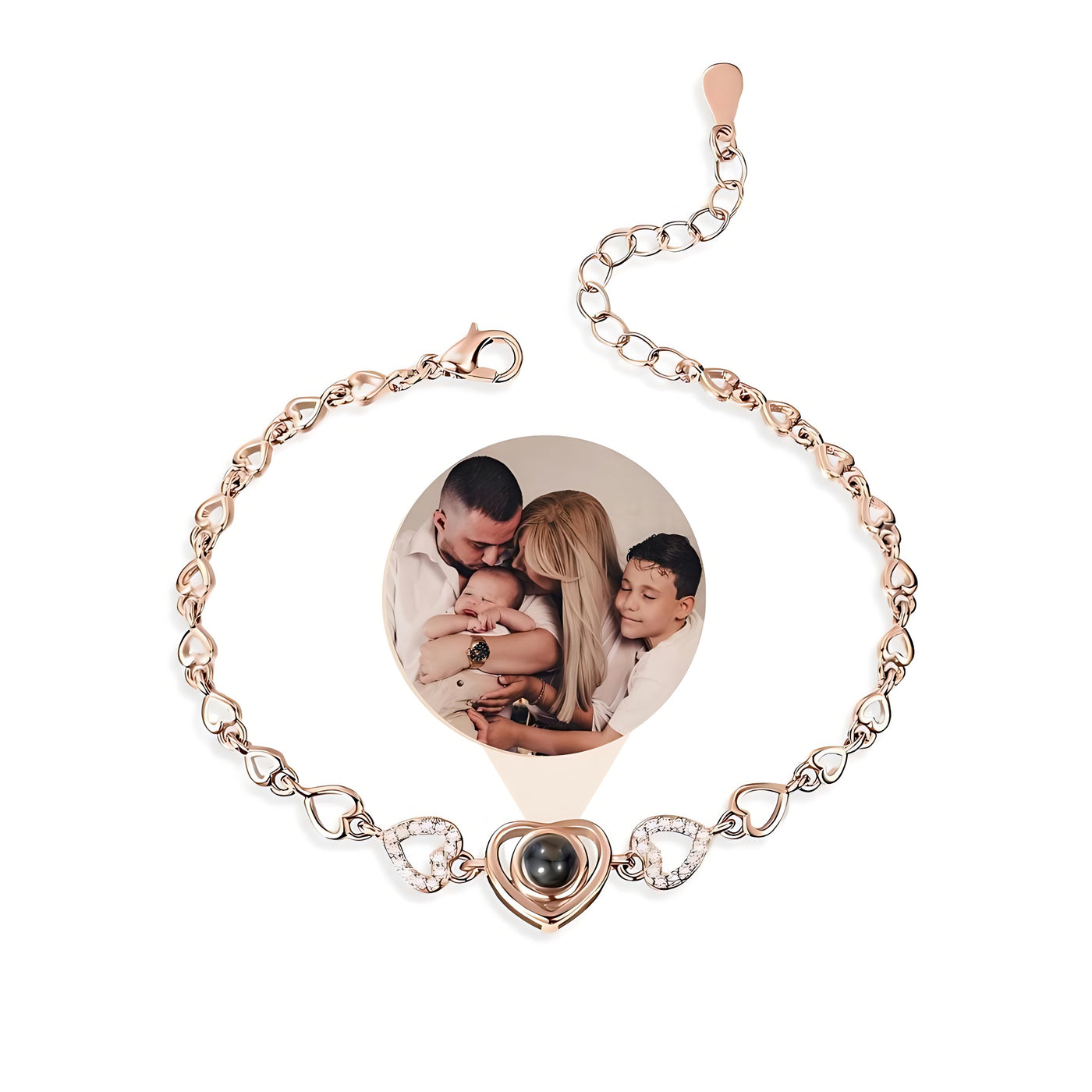 Bracelet Photo Coeur entrelacés