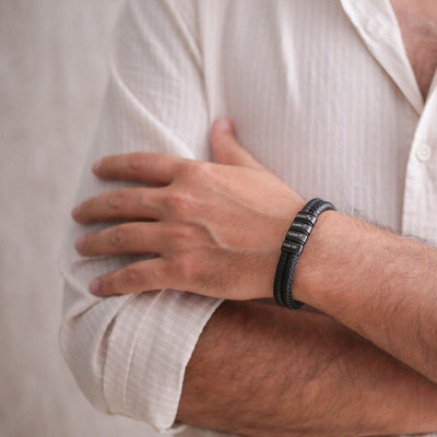 Bracelet Le Pilier, cuir Homme