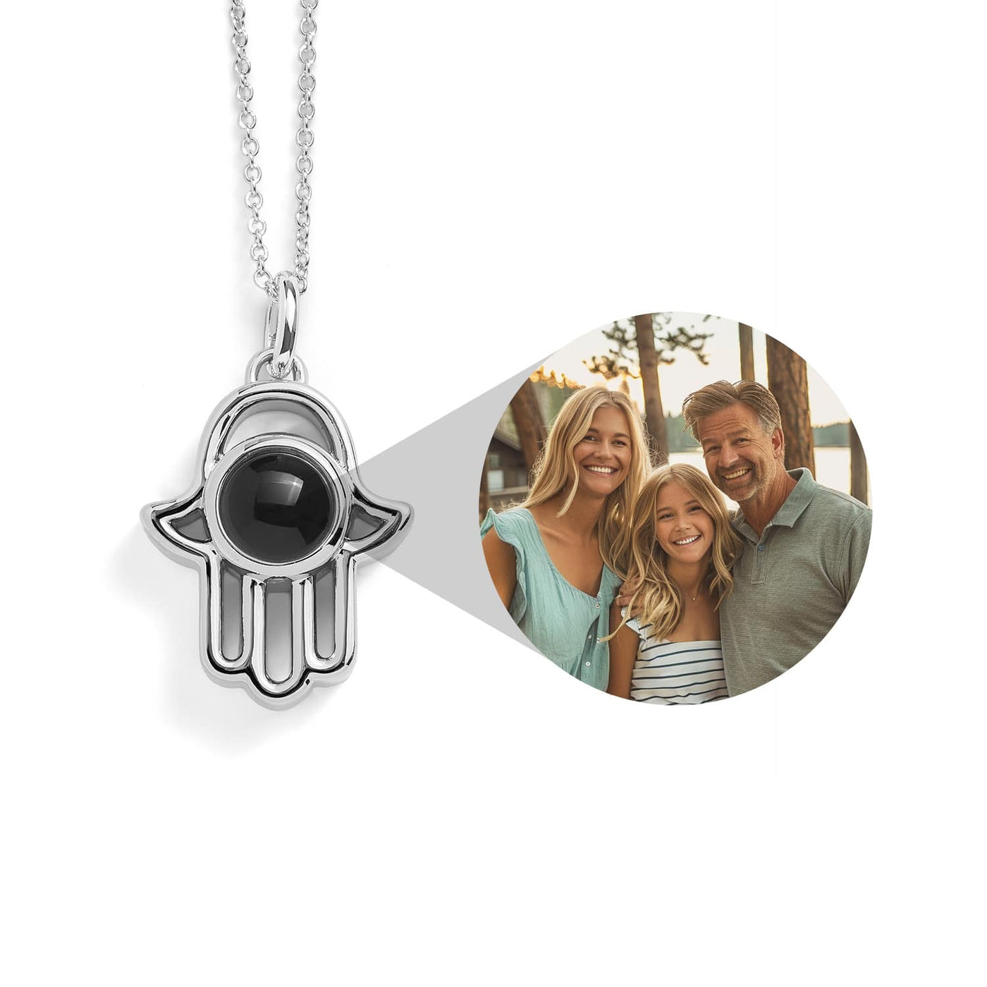 Collier Hamsa avec Photo Dedans