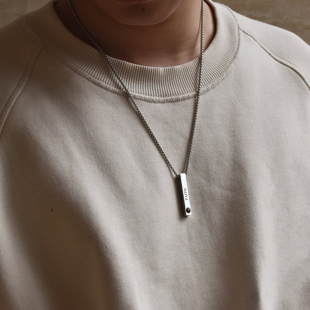 Personalized Vertical 3D Bar Necklace ©