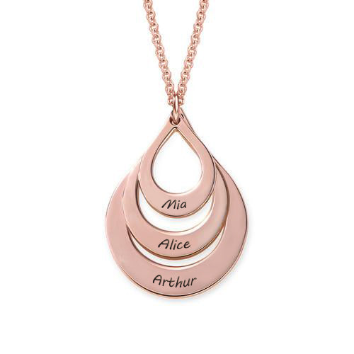 Family necklace to engrave - Drop model