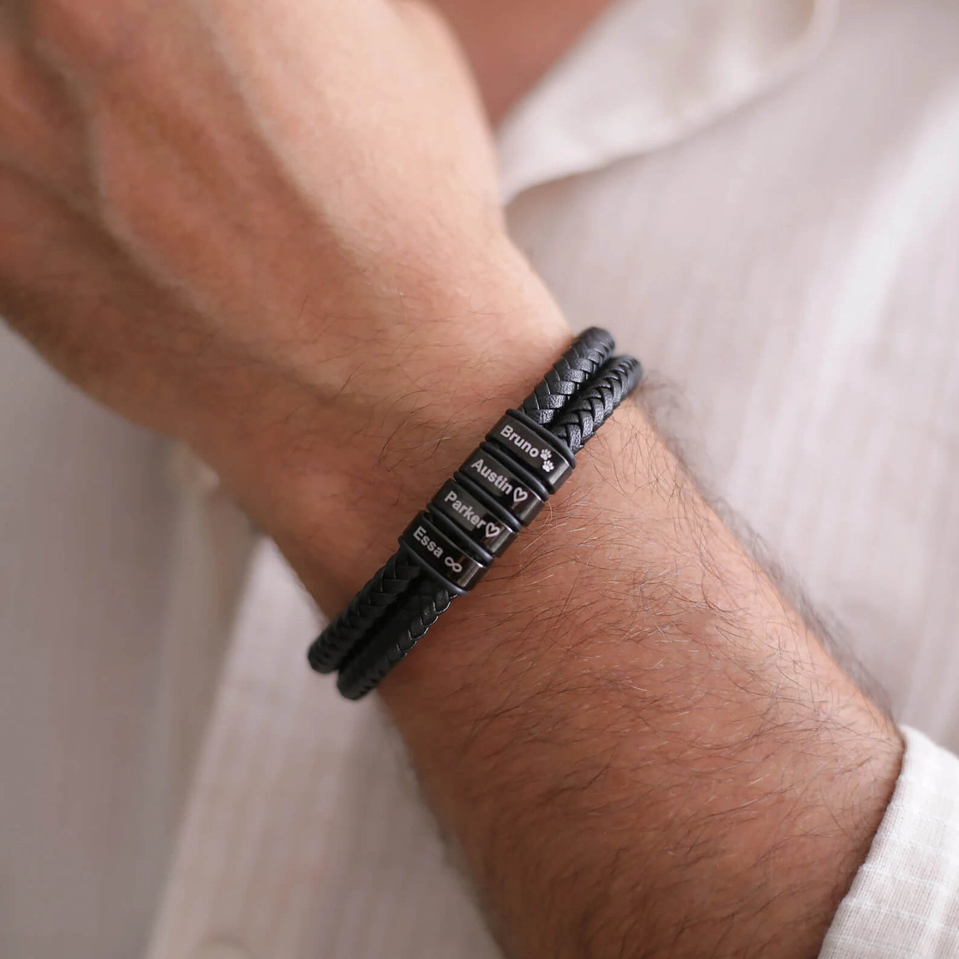 Bracelet Le Pilier, cuir Homme