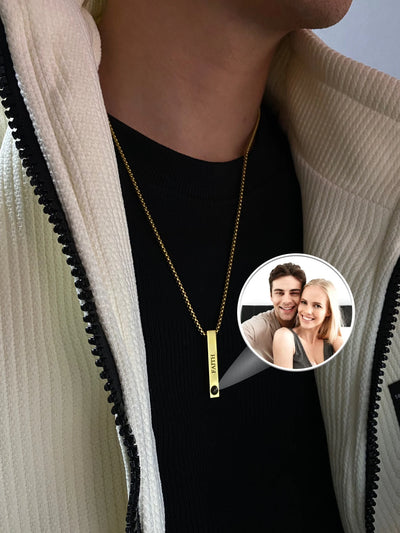 Personalized Vertical 3D Bar Necklace ©