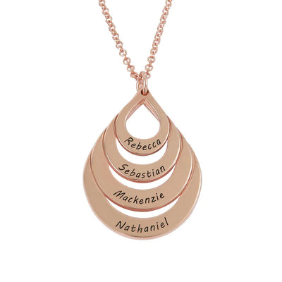 Family necklace to engrave - Drop model