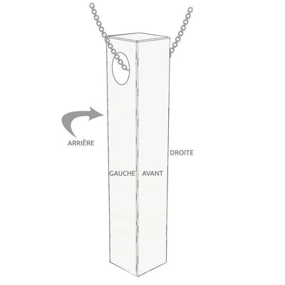 Men's Necklace with 3D Bar in Silver